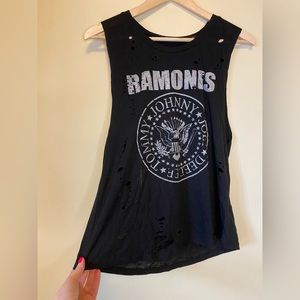 Streetwear Society - Graphic & Distressed “Ramones” Tank Top